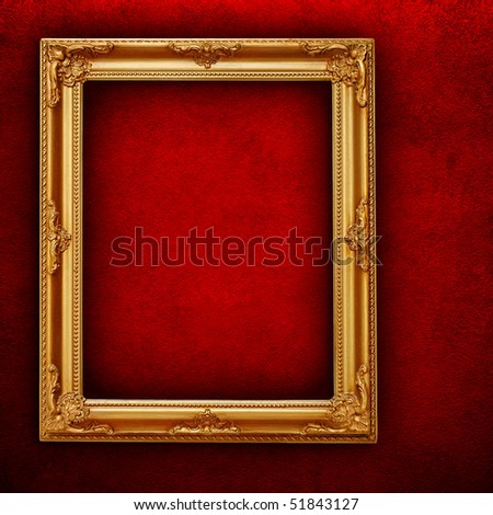 picture frame on red paint wall