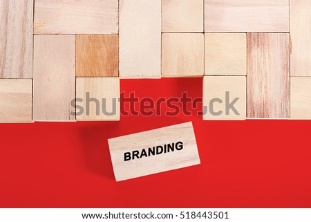 Wooden cube with a word BRANDING