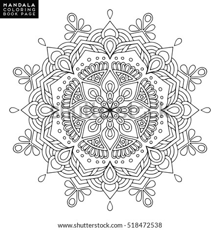 Flower Mandala. Vintage decorative elements. Oriental pattern, vector illustration. Islam, Arabic, Indian, moroccan,spain,  turkish, pakistan, chinese, mystic, ottoman motifs. Coloring book page