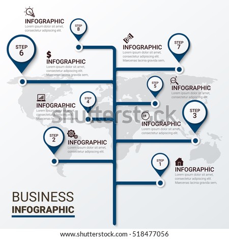 Business infographic template. Vector illustration. Can be used for workflow layout, banner, diagram, number options, web design, timeline elements