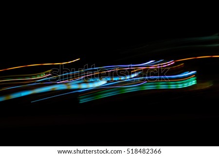 Abstract night lights lines texture as speed motion blur background