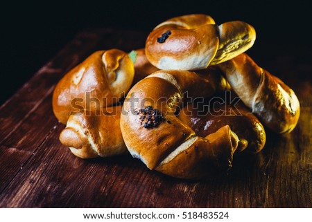 poppy and walnut rolls and croissants