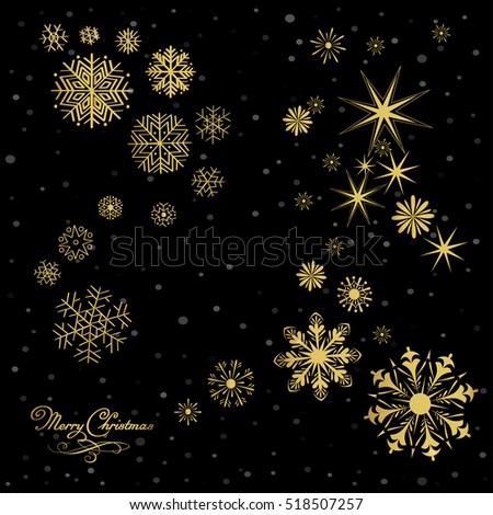 Vector Winter Pattern Background of Snowflakes