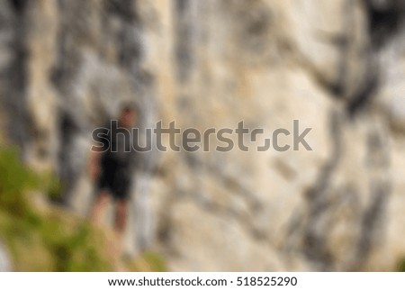 Mountaineering tourism theme creative abstract blur background with bokeh effect