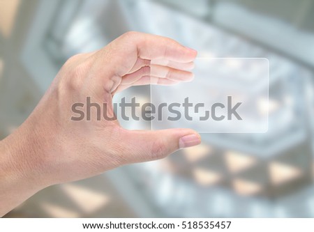 Hand with business card
