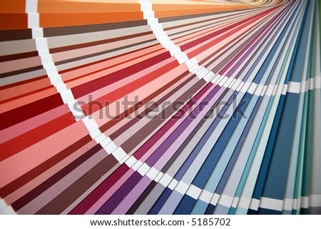 The opened color card with various colors