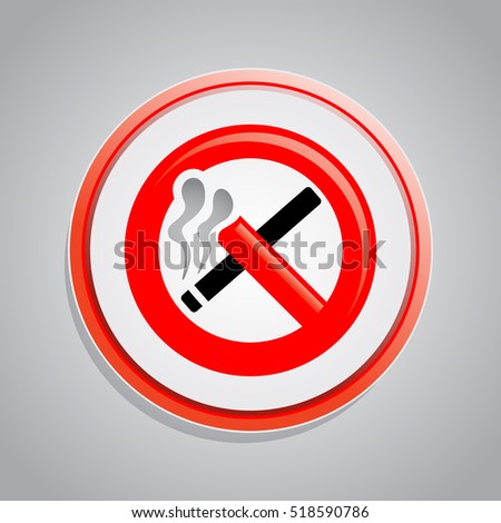 No smoking sign, icon. Stop smoking symbol. Filter-tipped cigarette. Icon for public places. Vector illustration.