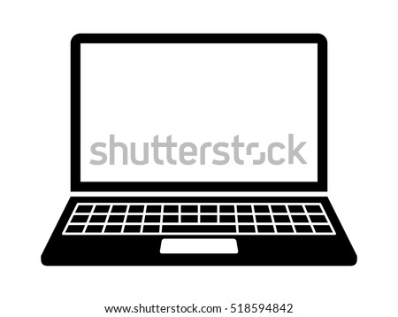 Laptop or notebook computer flat vector icon for apps and websites