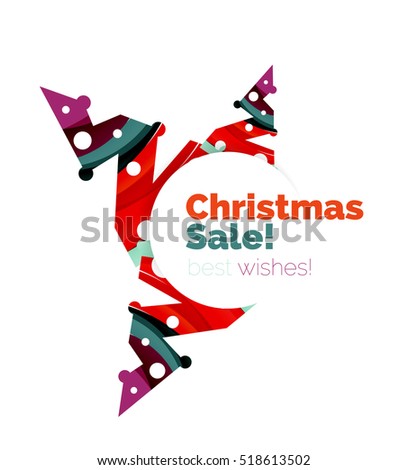 Geometric Christmas sale or promotion ad banner. Blank offer design