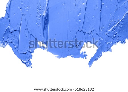 BLUE OIL PAINT BACKGROUND ON A WHITE PALETTE