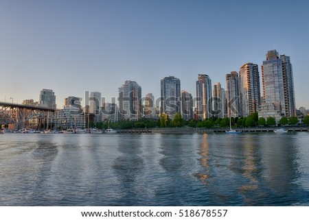 Sunset view of Vancouver, British Columbia, Canada