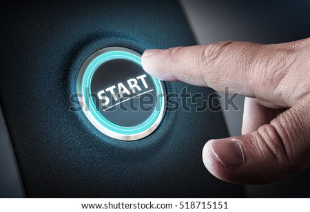 Just push the button . Mixed media Royalty-Free Stock Photo #518715151