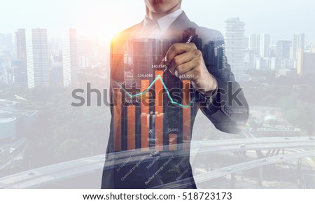 His business growth and progress . Mixed media Royalty-Free Stock Photo #518723173