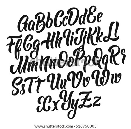 Handwritten lettering vector font aphabet Royalty-Free Stock Photo #518750005