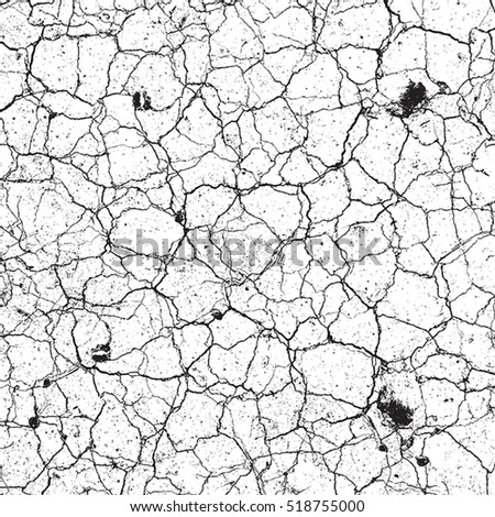 Dry Cracked Earth Overlay Vector Texture For Your Design. EPS10 