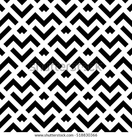 Abstract geometric pattern with stripes, lines. A seamless vector background. Black and white texture. Royalty-Free Stock Photo #518830366