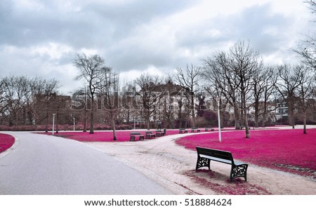 infrared landscape of Vondelpark Amsterdam Holland