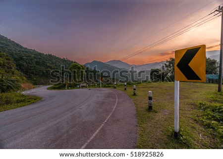 Traffic sign in the mountain