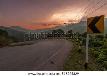 Traffic sign in the mountain