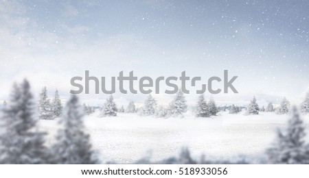 beautiful snow and winter landscape panorama