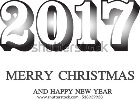 Happy new year 2017. Vector Christmas lettering. Perfect Xmas design for greeting cards 