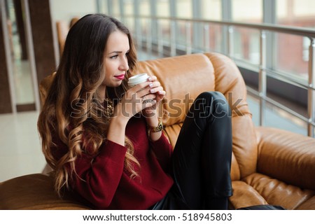 attractive  businesswoman have a coffee break