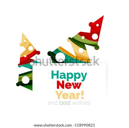 Christmas sale, vector greeting card or banner. Vector New Year elements with white copyspace