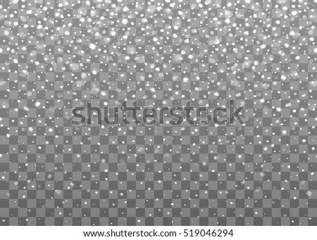 Realistic falling snowflakes. Isolated on transparent background. Vector illustration, eps 10.
 Royalty-Free Stock Photo #519046294