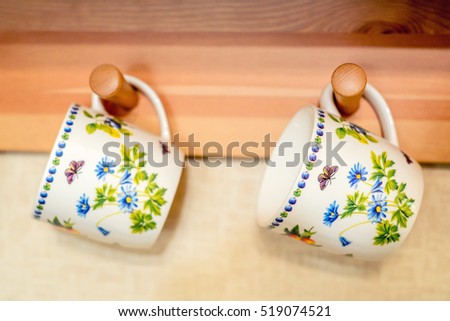 Retro photo of two mugs