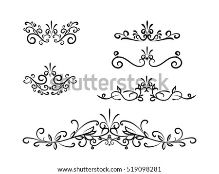 Set of swirl motif decoration