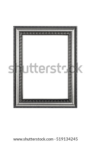 Silver picture frame isolated on white with clipping path.