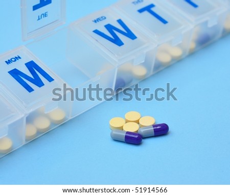 Pills and weekly container