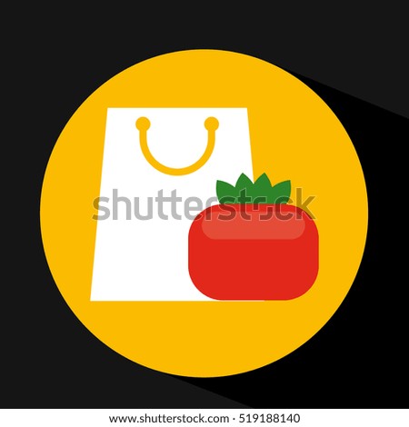 package buying vegetable tomato fresh icon vector illustration eps 10