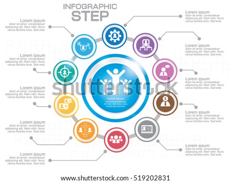 Business Infographic Template. Data Visualization. Can be used for workflow layout, number of options, steps, diagram, graph, presentation, chart and web design. Vector illustration.