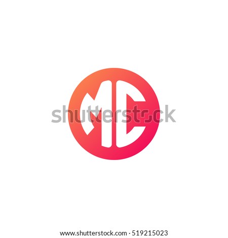 Initial letters MC circle shape red orange simple logo