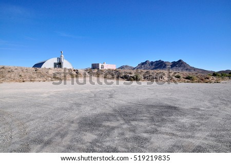 Mystery area 51 which UFO ever crashed  Royalty-Free Stock Photo #519219835