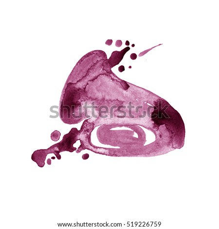 hand draw musical instrument in sketch style like watercolor. Tube maroon wine