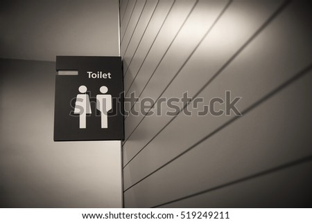 Toilet sign - Restroom Concept - Black and White