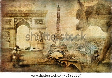 Parisian mystery - artwork in retro style