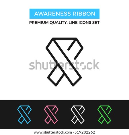 Vector awareness ribbon icon. Support, raise consciousness. Premium quality graphic design. Modern signs, outline symbols, simple thin line icons set for websites, web design, mobile app, infographics