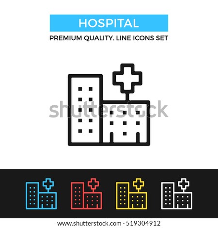 Vector hospital icon. Clinic building concepts. Premium quality graphic design. Modern signs, outline symbols collection, simple thin line icons set for websites, web design, mobile app, infographics