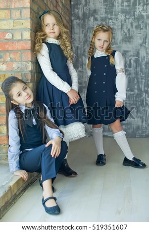 Fashionable child in school uniform