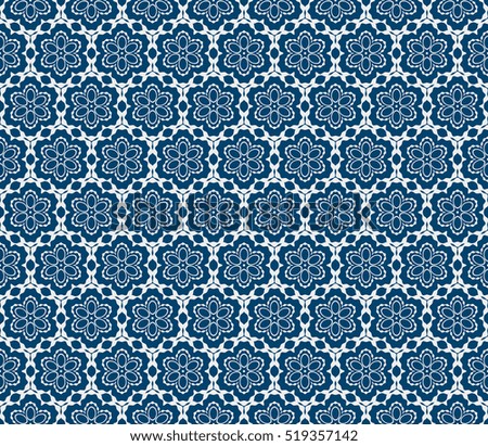 modern floral seamless pattern. vector. silver on blue.
