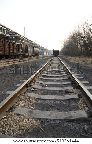 Background image of the abandoned factory railway workshop