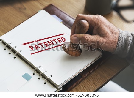 Patented Brand Identity License Product Copyright Concept Royalty-Free Stock Photo #519383395