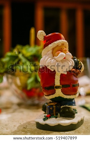 Santa Claus small toy decoration during Christmas eve