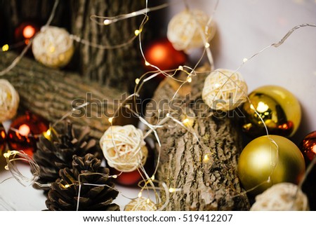 Christmas Decoration, Home interior, Winter Holiday, New Year accessories, Photo studio Decoration, Christmas room