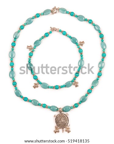 Jewellery necklace isolated on white background