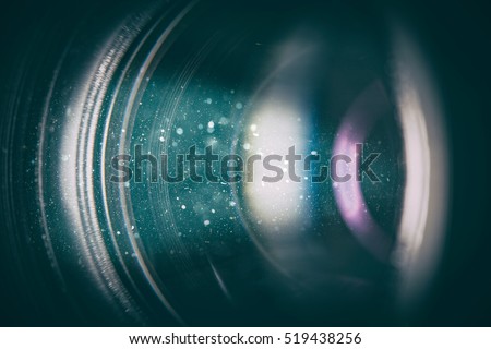flare lens camera background macro light flash real bright film focus performance dust black optical color glowing concept - stock image Royalty-Free Stock Photo #519438256
