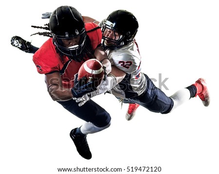 american football players men isolated Royalty-Free Stock Photo #519472120